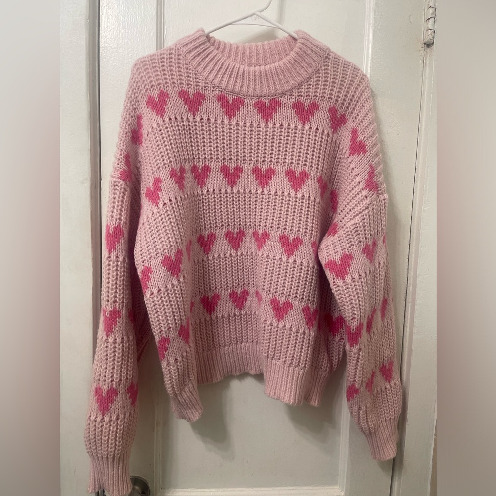 Pink on Pink Heart Sweater
